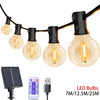 7-25M Festoon Solar LED Globe G40 String Light Fairy Outdoor For Christmas Party Garden Decor Garland Lamp Street Patio Backyard