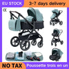 Luxury Baby Stroller 3 in1 Portable Travel Baby Carriage Fold Pram High Landscape Aluminum Frame Newborn Infant Stroller