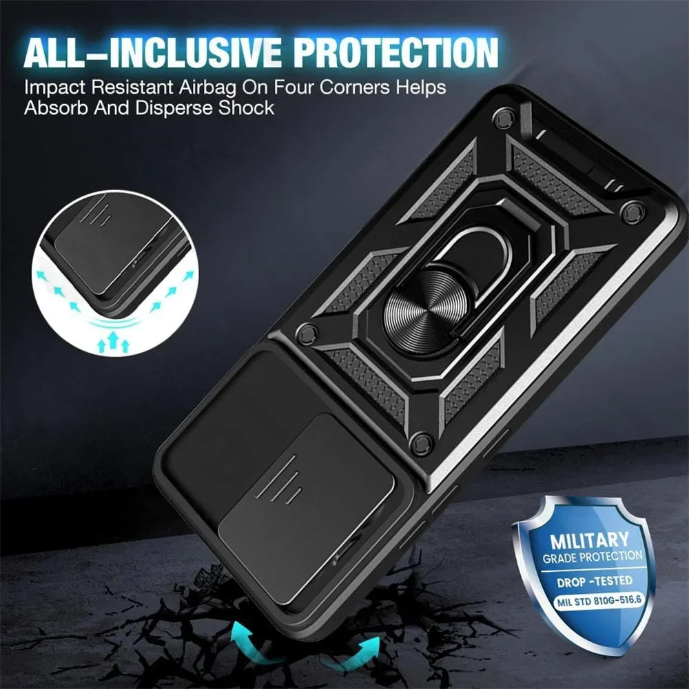 Case for OPPO Reno 11F 11 10 5G Pro Camera Lens Cover Phone Case Ring Stand Armor TPU Antill Silicone Rotate Cover