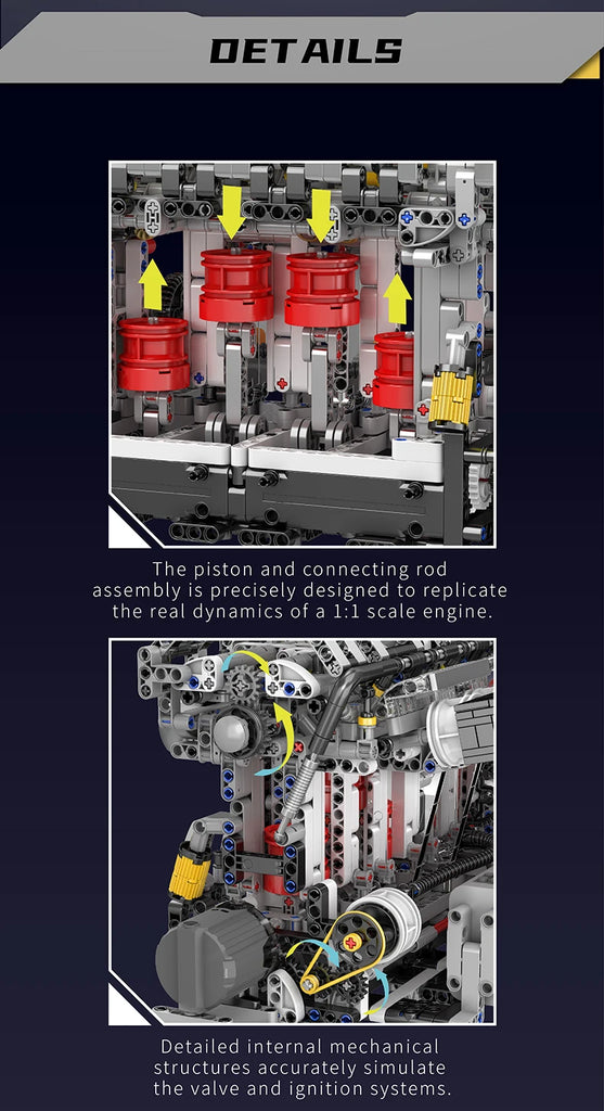 Mould King 10131 Technical Car Building Block Motorized BGT Supercar With W16 Engine Building Block Brick Kids Christmas Gift