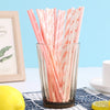 25PCS Party Straws For Juice Cocktails Smoothies Birthday Wedding Christmas Decorations Biodegradable Pink Paper Straws
