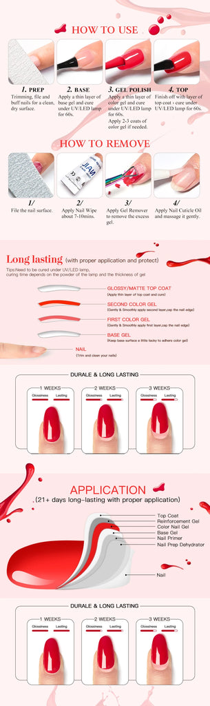 MEET ACROSS 6PCS/SET Macaron Series Gel Nail Polish Set Glitter Semi Permanent UV Nail Kit Base Matte Top Coat Nail Art Manicure