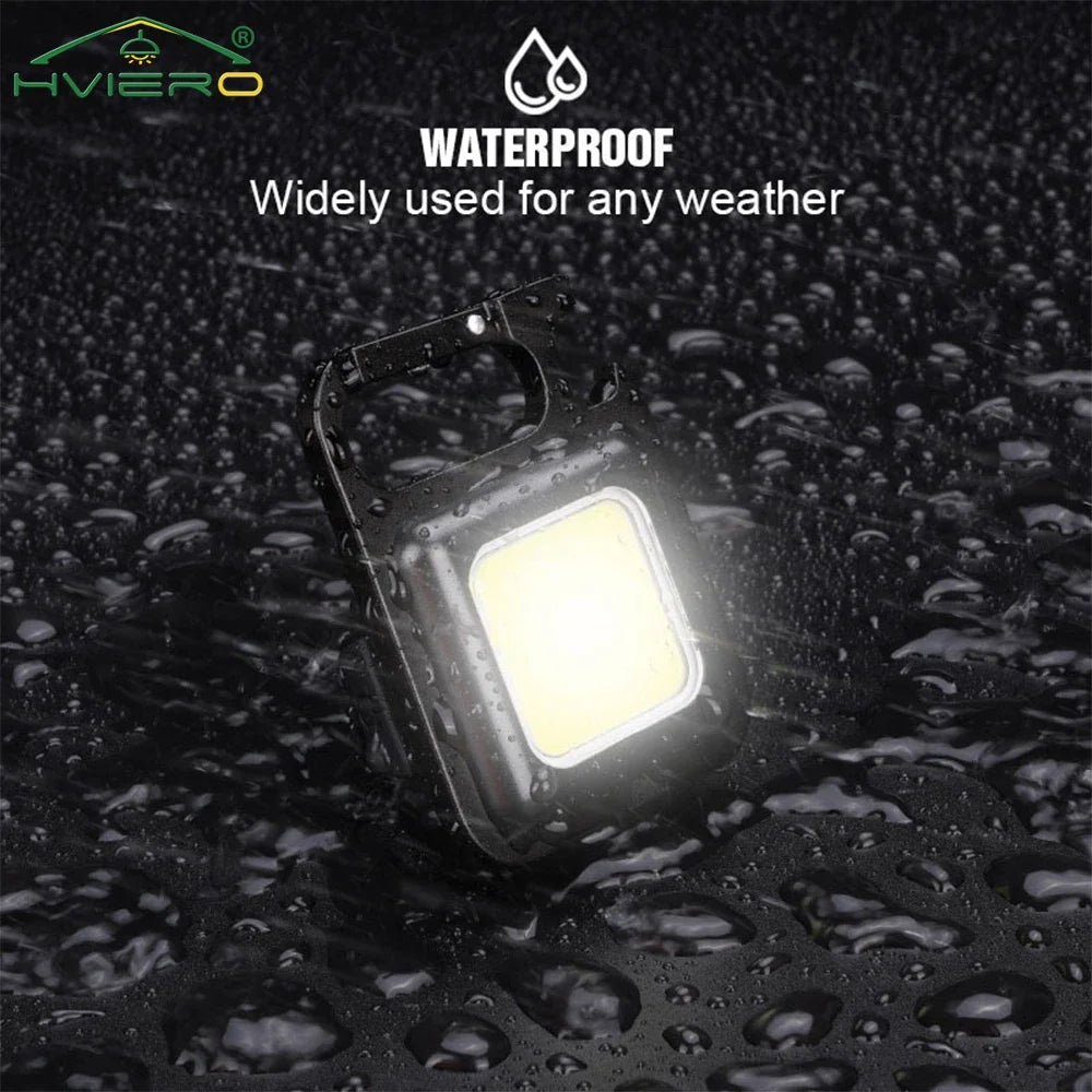 Mini Flashlight Keychain Carry LED Light Work High Power Flashlights Waterproof USB Charge Hard Lamp Outdoor Lighting Highlight