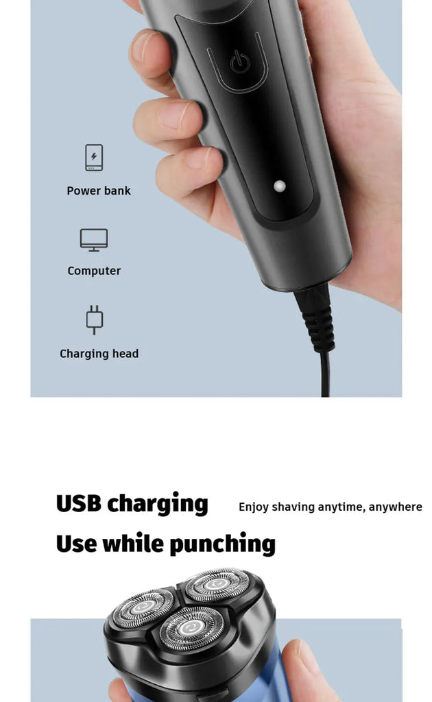Shaver for Men USB Electric Shaver Powerful Beard Shaving Machine Electric Razor Rechargeable Waterproof
