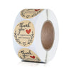 100-500pcs Round Natural Kraft Handmade Stickers Scrapbooking For Package Adhesive Thank You Sticker Seal Labels