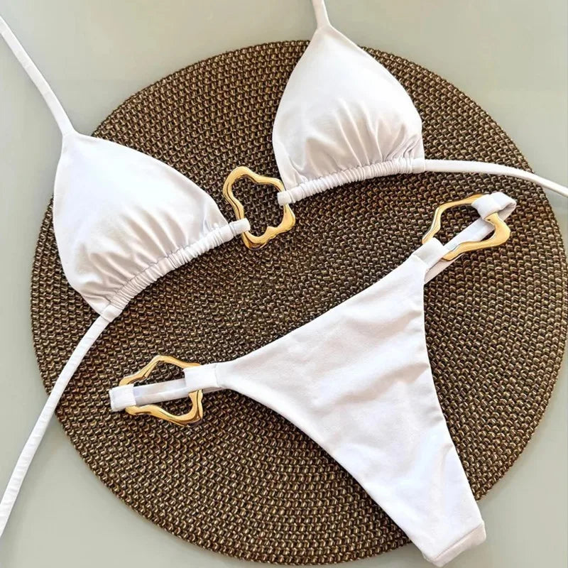 Sexy White Bikinis Women's Swimwear Female Swimsuit For Swimming Wear Bathing Suits Brazilian Bikini Set Beachwear Pool Bather