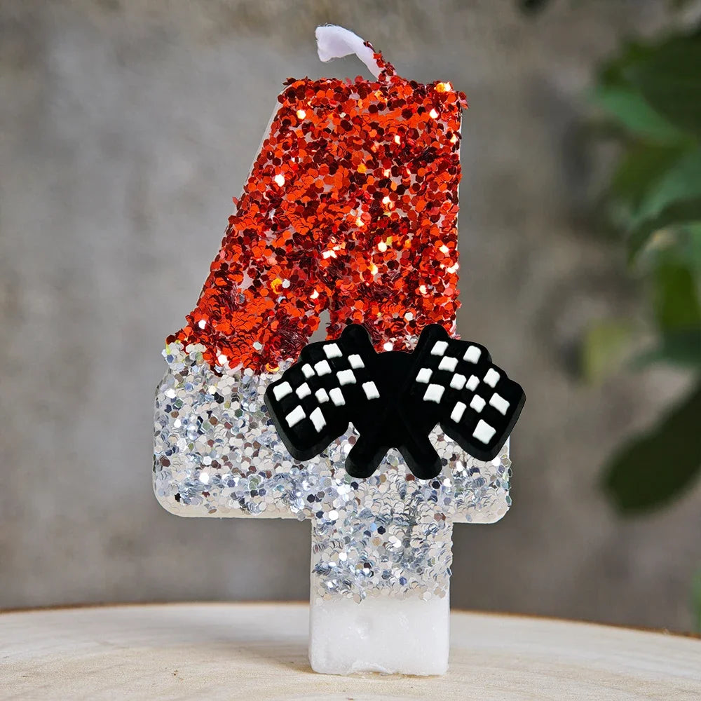 Mcqueen Candles Anime Cake Decor Theme 0-9 Number Candles Birthday Party Cake Topper Kids  Baby Shower  Gift Supplie