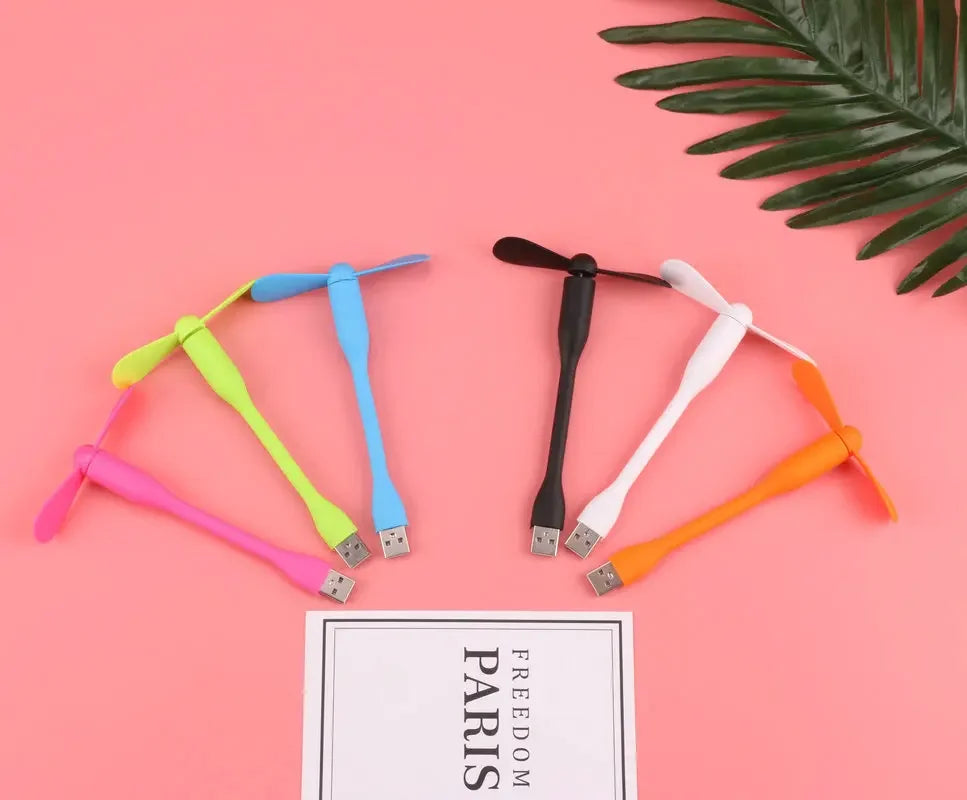 USB Electric Fan Flexible Bendable Fan For Power Bank Laptop PC AC Charger Portable Hand Cool Mini Fan Computer Summer Gadget