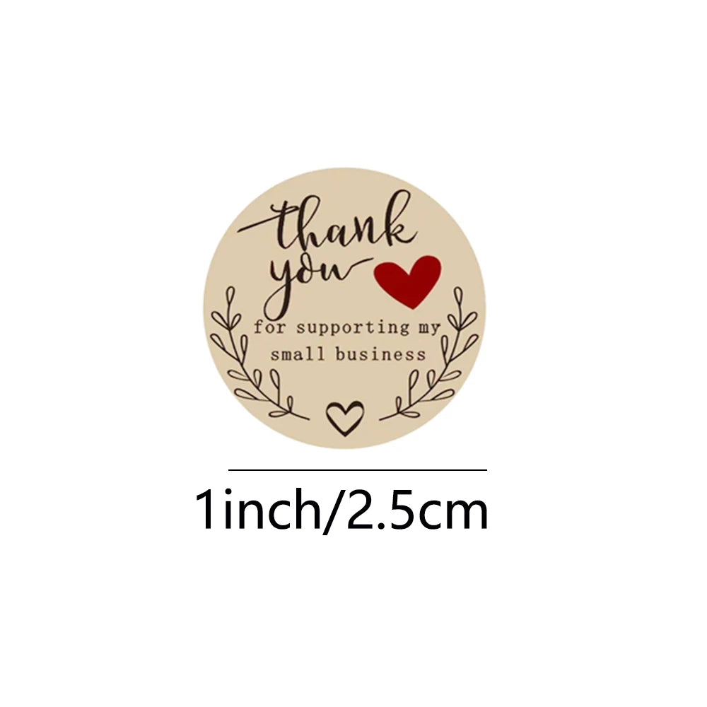 100-500pcs Round Natural Kraft Handmade Stickers Scrapbooking For Package Adhesive Thank You Sticker Seal Labels