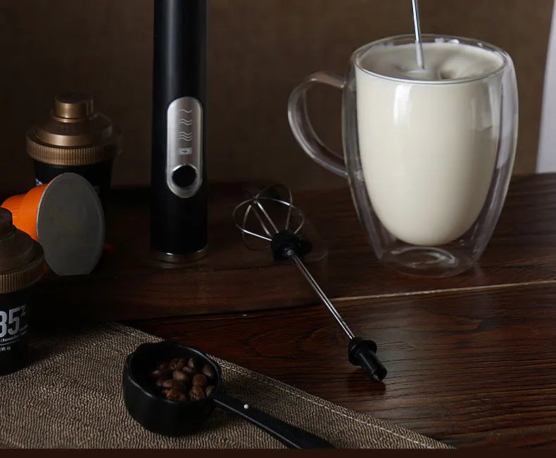 Portable Rechargeable Electric Milk Frother Foam Maker Handheld Foamer High Speeds Drink Mixer Coffee Frothing Wand whisk