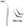 Fadvan Tweezers for Lashes Extension Fiber Tips Stainless Steel Makeup Tweezers Anti-static Free Print Your Logo