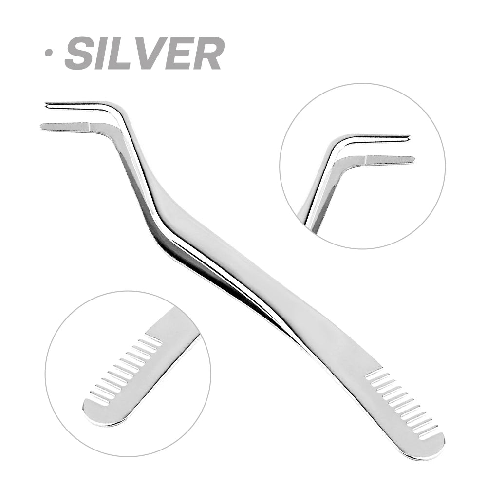 1PC Eyelash Tweezer Stainless Steel Anti-Static Eyelash Extensions tweezers Makeup Tools