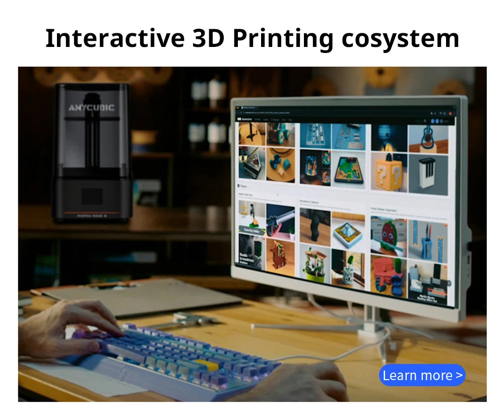 ANYCUBIC Photon Mono 4 AE Version LCD UV Resin 3D Printer with 7" 10K high-definition screen High-Speed 3D Printing 153×87×165mm