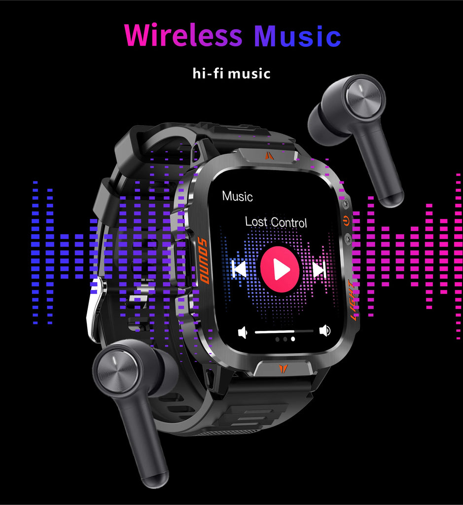 LIGE New Outdoor Military Smart Watch Men 420mAh LED Flashlight Heart Rate Sleep Health Monitoring Sport Fitness Smartwatch 2025