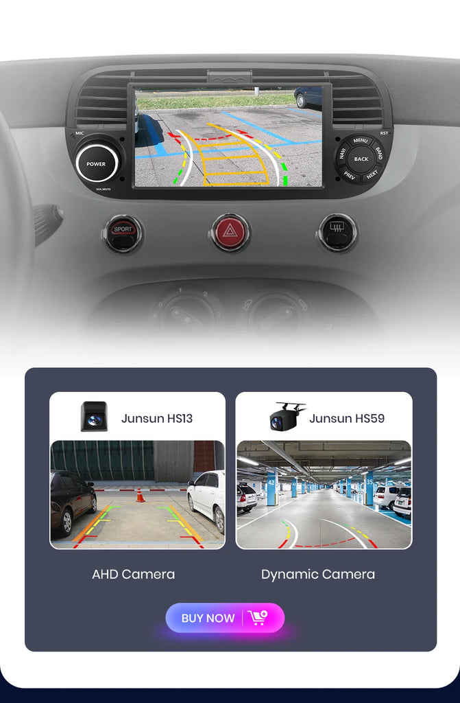 AWESAFE Wireless CarPlay for Apple Android 13 Auto Radio for FIAT 500 Abarth 2007 2008 2009-2015 Multimedia Screen Stereo GPS