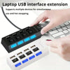 4/7 Ports LED High Speed USB 2.0 Hub 5Gbps Multi Ports USB Power Adapter Expander USB Splitter With Switch For Laptop Computer