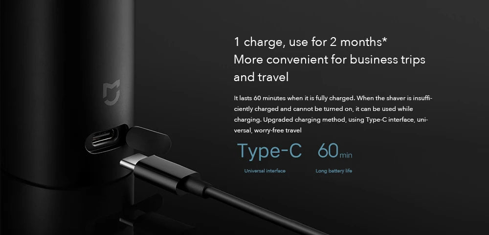 Xiaomi Mijia Electric Shaver S500 Portable Beard Trimmer Dry Wet Shaving Washable beard trimmer Electric Shaver For Man