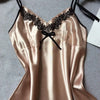 Sexy Sleepwear Lady Sexy Silk Satin Night Dress V-neck Nightgown Plus Size Nightdress Lace Nightwear for Women Nighty for Ladies