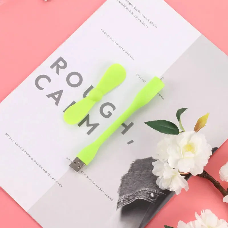 USB Electric Fan Flexible Bendable Fan For Power Bank Laptop PC AC Charger Portable Hand Cool Mini Fan Computer Summer Gadget