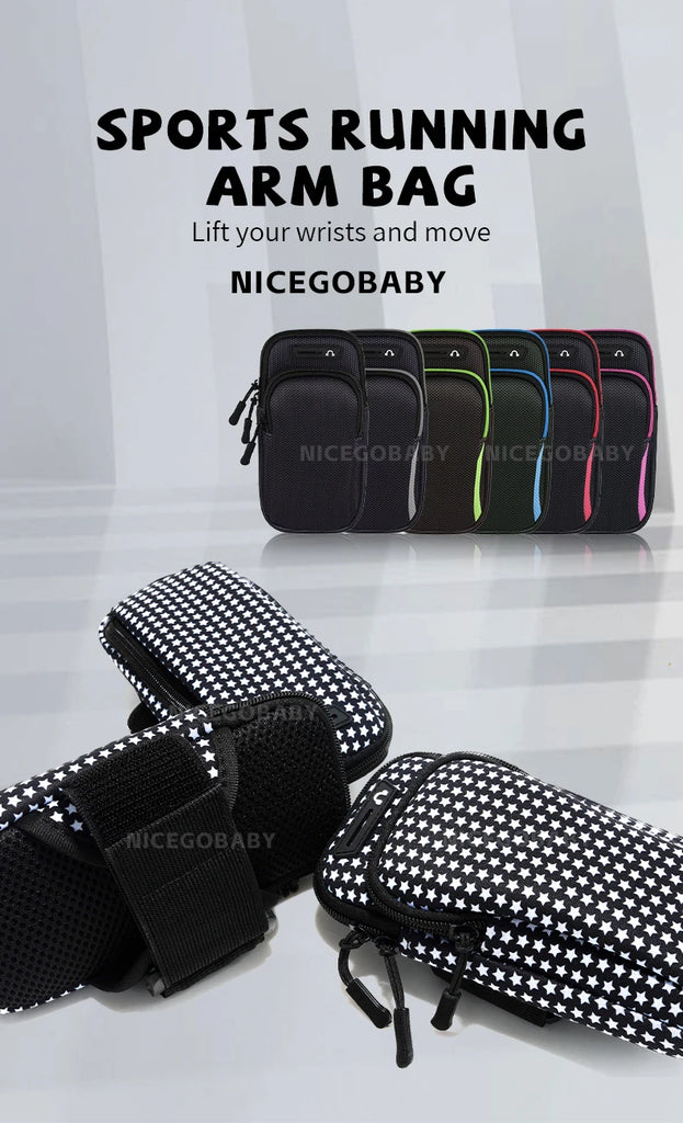 Phone Arm Bag with Headphone Jack Waterproof Breathable Sports Running Bag Gym Mobile Phone Holder
