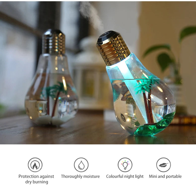 Light Bulb Humidifier For Home Use Silent Small Bedroom Office Desk Student Dormitory Moisturizing And Creative Products