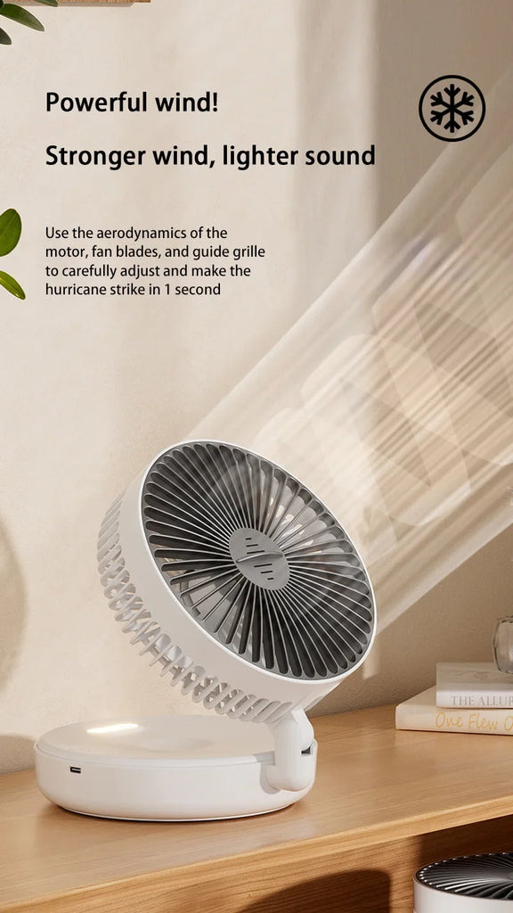 Xiaomi 5000mAh Charge Fan 3 in 1 Multifunctional Fan Brushless Motor Wall-mounted Design 90° Foldable 4 Speed Gears Night Light