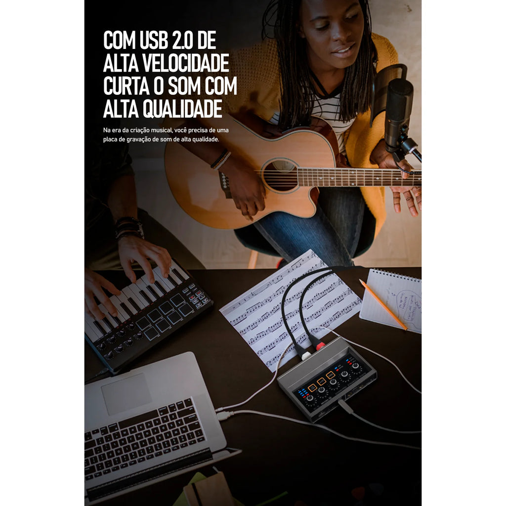 TEYUN Q-16 Professional Audio Sound Card With Electric Guitar Monitor Recording Live Broadcast For Studio Interface Singing