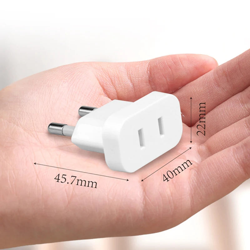 1 Pcs 4.0mm/4.8mm Power Plug Adapter US To EU Euro Europe Plug Power Plug Converter Travel Adapter Power Converter Outlet