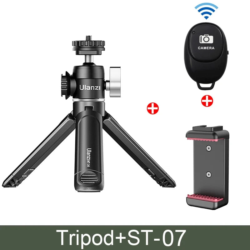 Ulanzi U-Vlog lite Mini Tripod with 360° Ball Head & Cold Shoe Selfie Stick Tabletop Tripod for Camera iPhone Android Phone DSLR