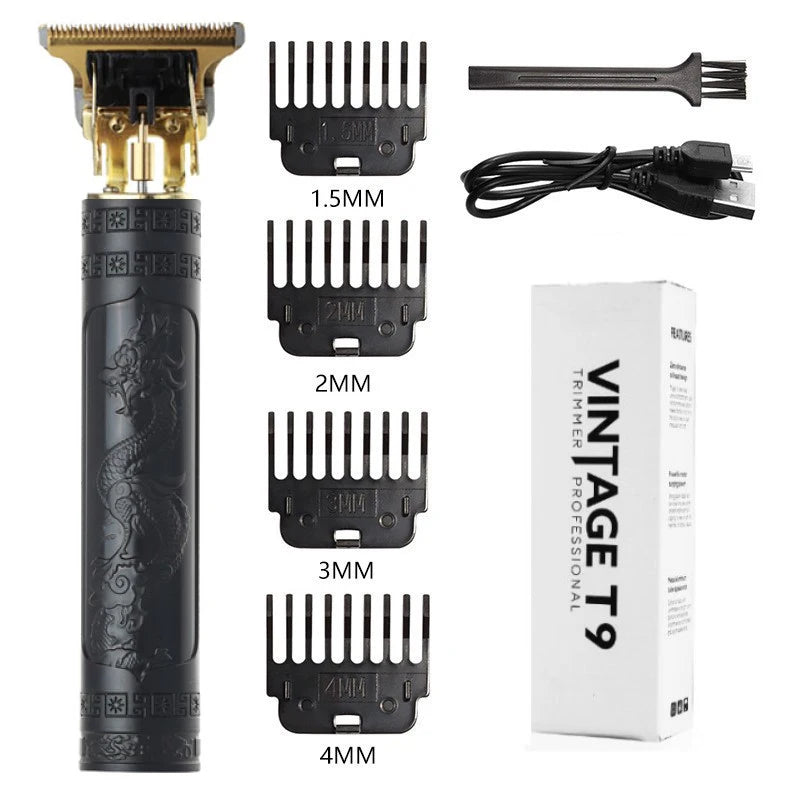 Vintage T9 Electric Hair Cutting Machine Hair Clipper Professional Men Shaver Rechargeable Barber Trimmer for Men Dragon Buddha