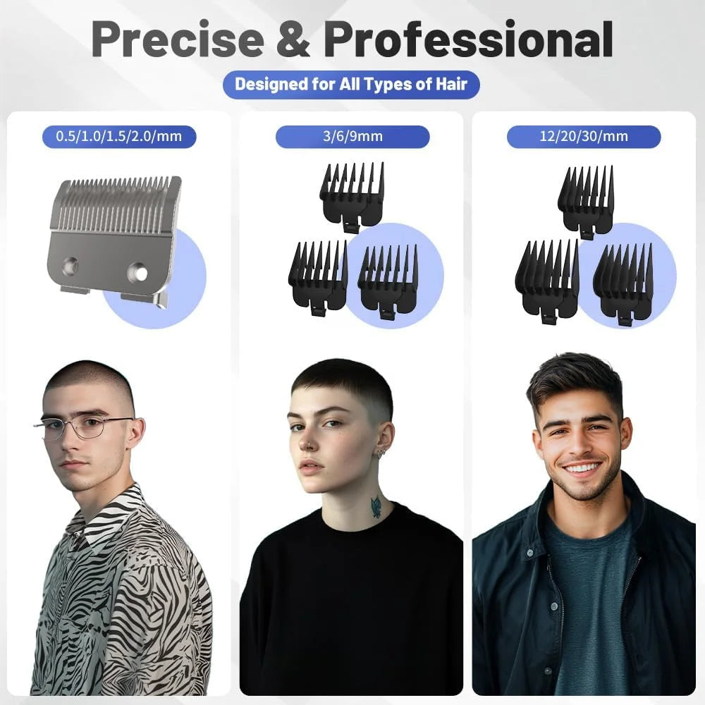 Sejoy Cordless Hair Clippers for Men Trimmers Set for Barber with LED Display Professional Slick Hair Cut Self-Sharpening Blades