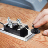 HY-K4 Stainless Steel CW Telegraph Shortwave Radio CW Telegraph Key Morse Key Shortwave Radio Communication Teaching Aids