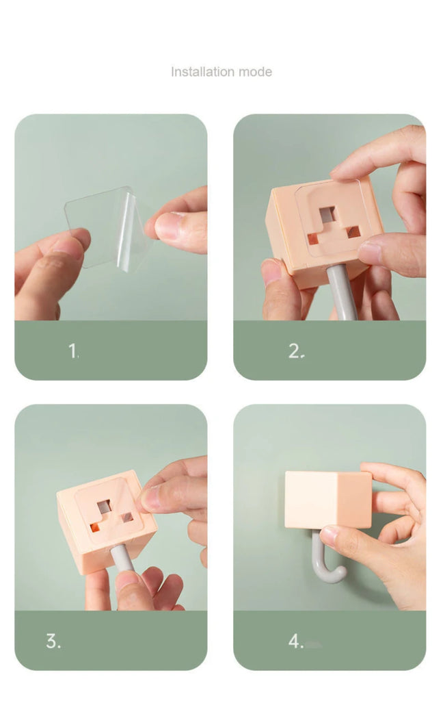 Cartoon Cat Hooks Stickers Bedroom Door Hooks Key Hooks Umbrella Towel Hat Coat Rack Wall Animal Decorative Hooks