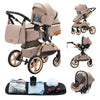 Luxury Baby Stroller 3 in 1 Newest Easy Folding Multifunctional Stroller Travel Portable Baby Carriage Safety Seat EU Standard