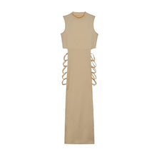 Load image into Gallery viewer, Criss Cross Cut Out Dress, Sexy Bodycon Mock Neck Sleeveless Dress, Women&#39;s Clothing - Mighty Dollars