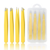 Tweezers Set 4piece Professional Stainless Steel Tweezers Precision Tweezers for Eyelash Extension Eyebrows Facial Blackhead