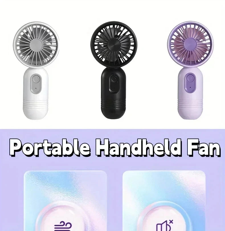 Mini Portable Fan USB Charging 3-Speed Handheld Small Fan Suitable for Office, Student Dormitory, Outdoor Travel and Camping