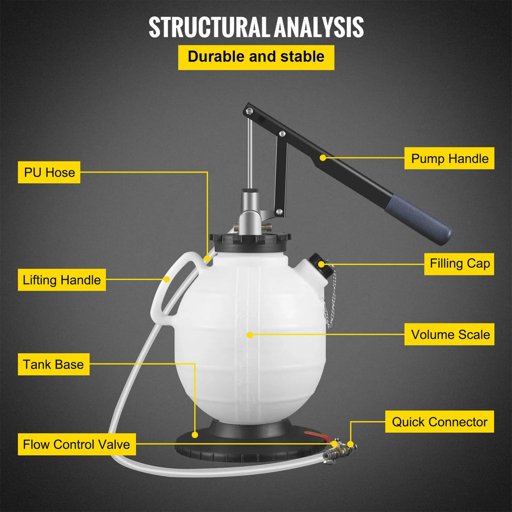 SucceBuy Transmission Fluid Pump ATF Fluid Transfer Filler 7.5L with Control Valve & 15 Common Adapters Kit for Oil Replacement