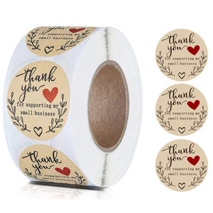 100-500pcs Round Natural Kraft Handmade Stickers Scrapbooking For Package Adhesive Thank You Sticker Seal Labels