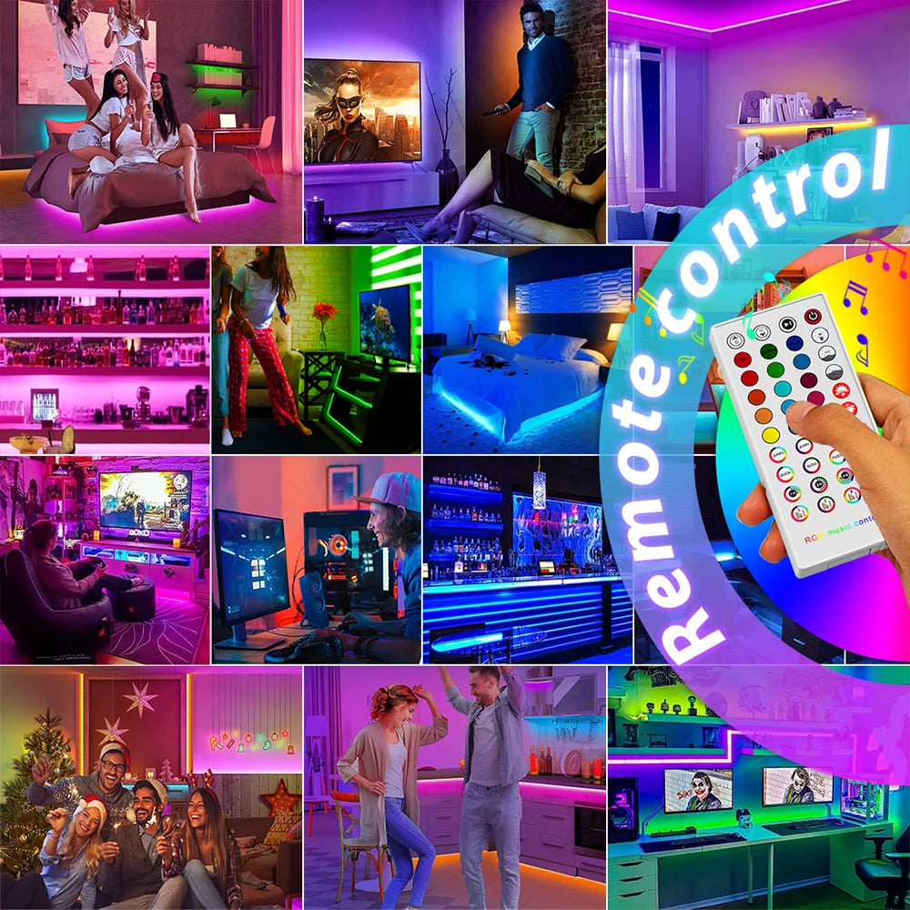 Led Light Strip Coloful Room Decor Bluetooth Lights For Bedroom With App And Remote Control For Party Christmas Decorations Gift