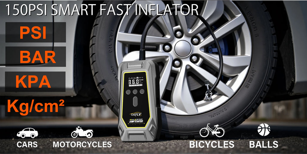 2000A Car Jump Starter Air Pump Multi-Function 4 In 1 Air Compressor Power Bank Car Battery Starter Starting Auto Tyre Inflator