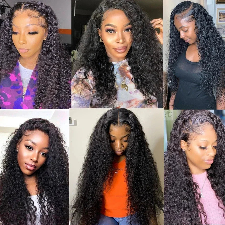 Deep Wave Glueless Wig Human Hair Ready To Wear And Go PrePlucked For Women Precut 6x4 Closure Curly Lace Front Wigs On Sale