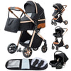 Luxury Baby Stroller 3 in 1 Newest Easy Folding Multifunctional Stroller Travel Portable Baby Carriage Safety Seat EU Standard