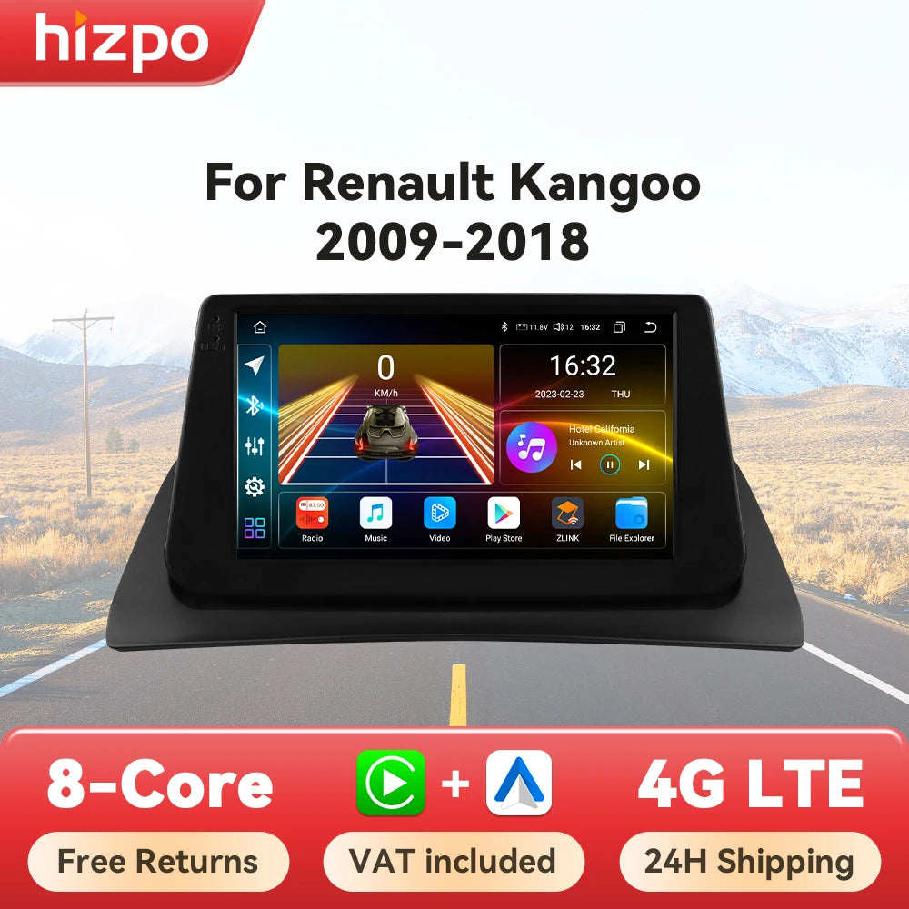 Hizpo Car Radio Android Auto For Renault kangoo 2009-2018 Multimedia Player Carplay GPS Intelligent System NO 2DIN DVD Head Unit