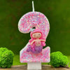 Sanrio Handmade DIY1pc Number 0-9 Pink cartoon mermaid Digital Candles with Sequins Suitable for Birthday Party Cake Decoration