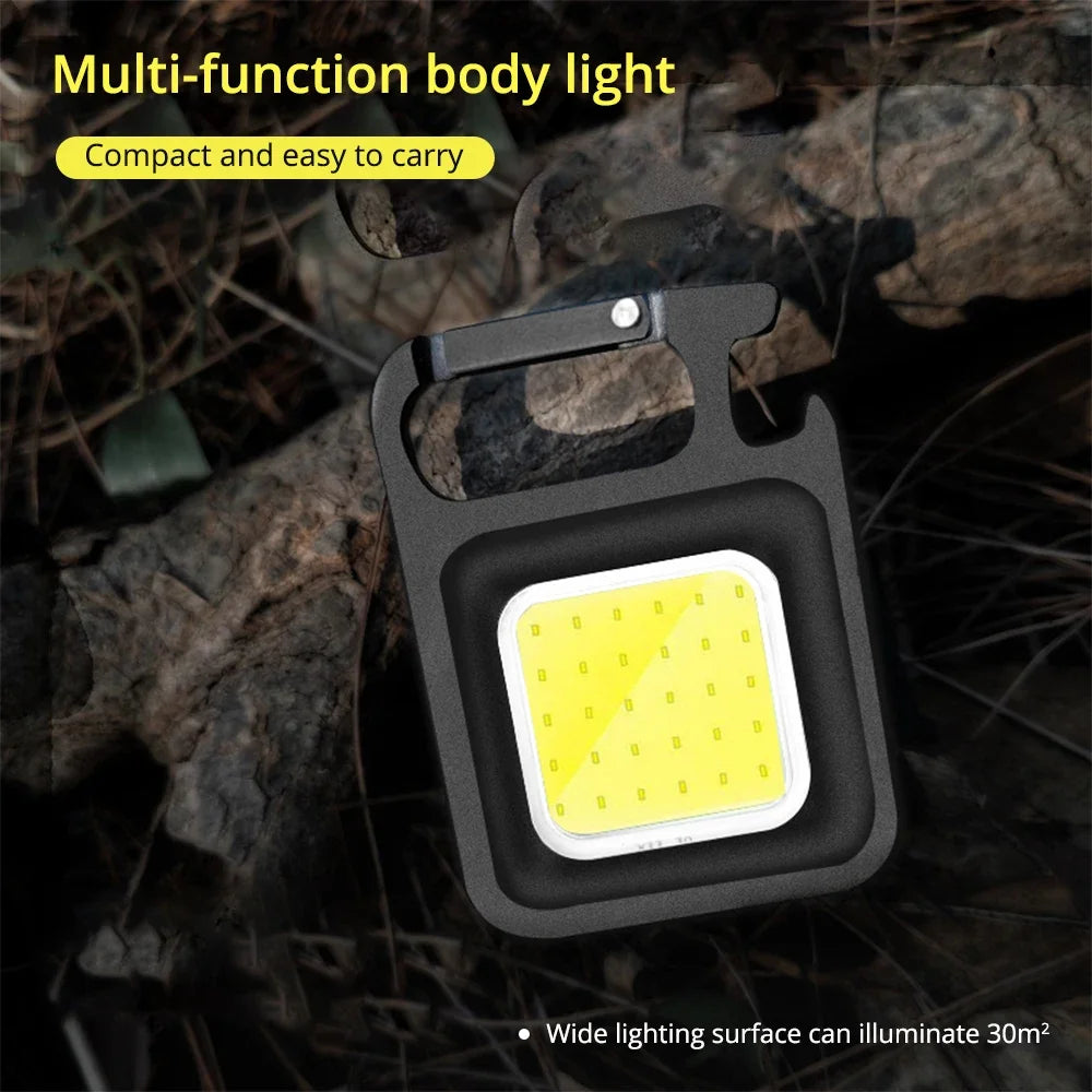 Mini Flashlight Keychain Carry LED Light Work High Power Flashlights Waterproof USB Charge Hard Lamp Outdoor Lighting Highlight