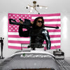Bucky Barnes Flag Tapestry Pink American Flags Banner Aesthetic Wall Art Decor Bedroom Home Decor Background Cloth Festival Gift