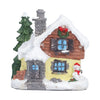 Christmas Decorations Winter Snow Christmas Houses Miniature Indoor Village Building Santa Houses Decor with Warm LED Light