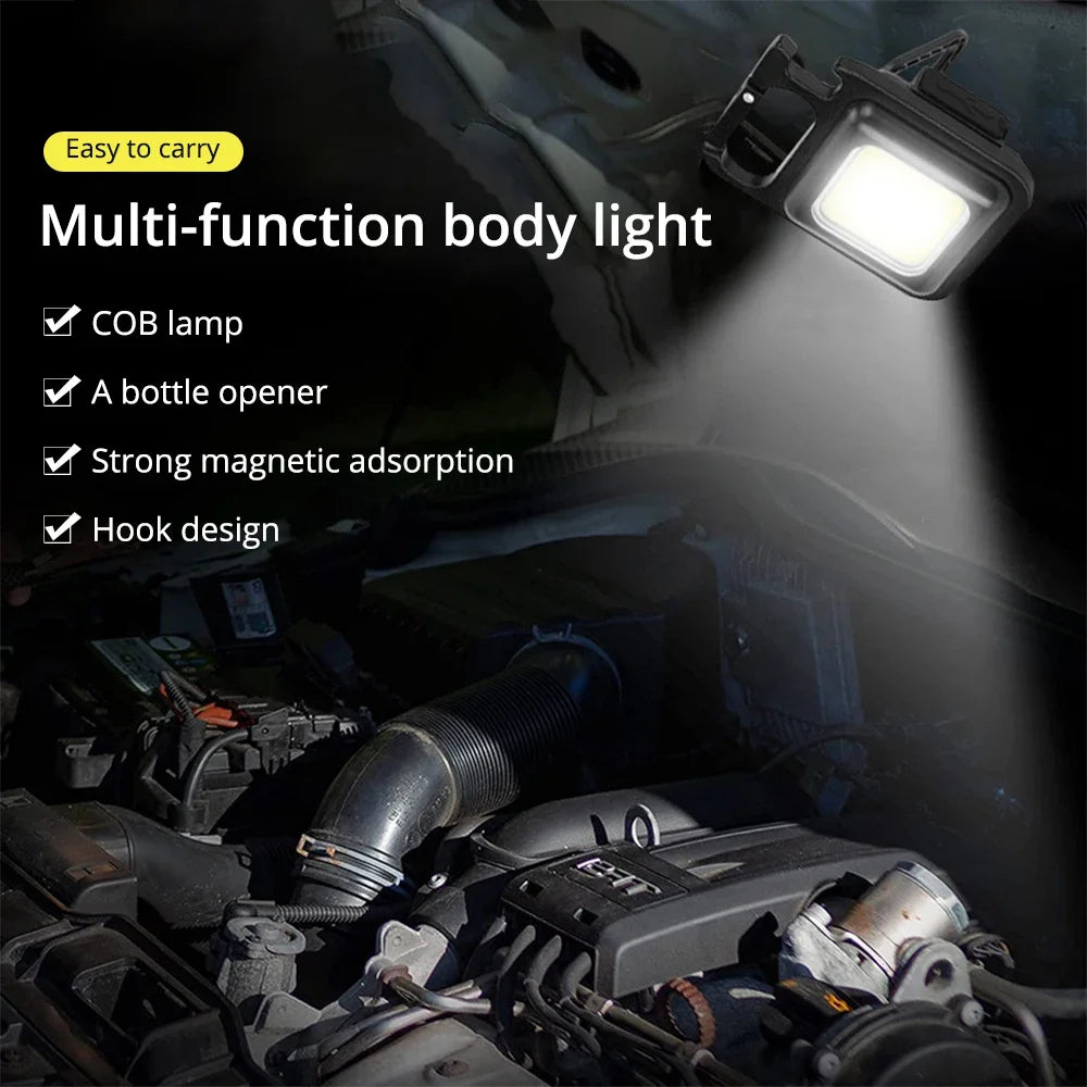 Mini Flashlight Keychain Carry LED Light Work High Power Flashlights Waterproof USB Charge Hard Lamp Outdoor Lighting Highlight