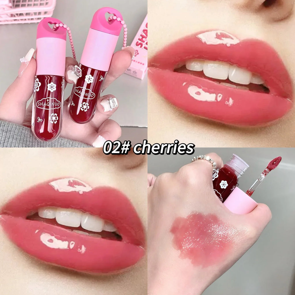 SHAQINUO Lustrous, tender and watery lip gloss, water-rich glass lips, mirror-like light makeup